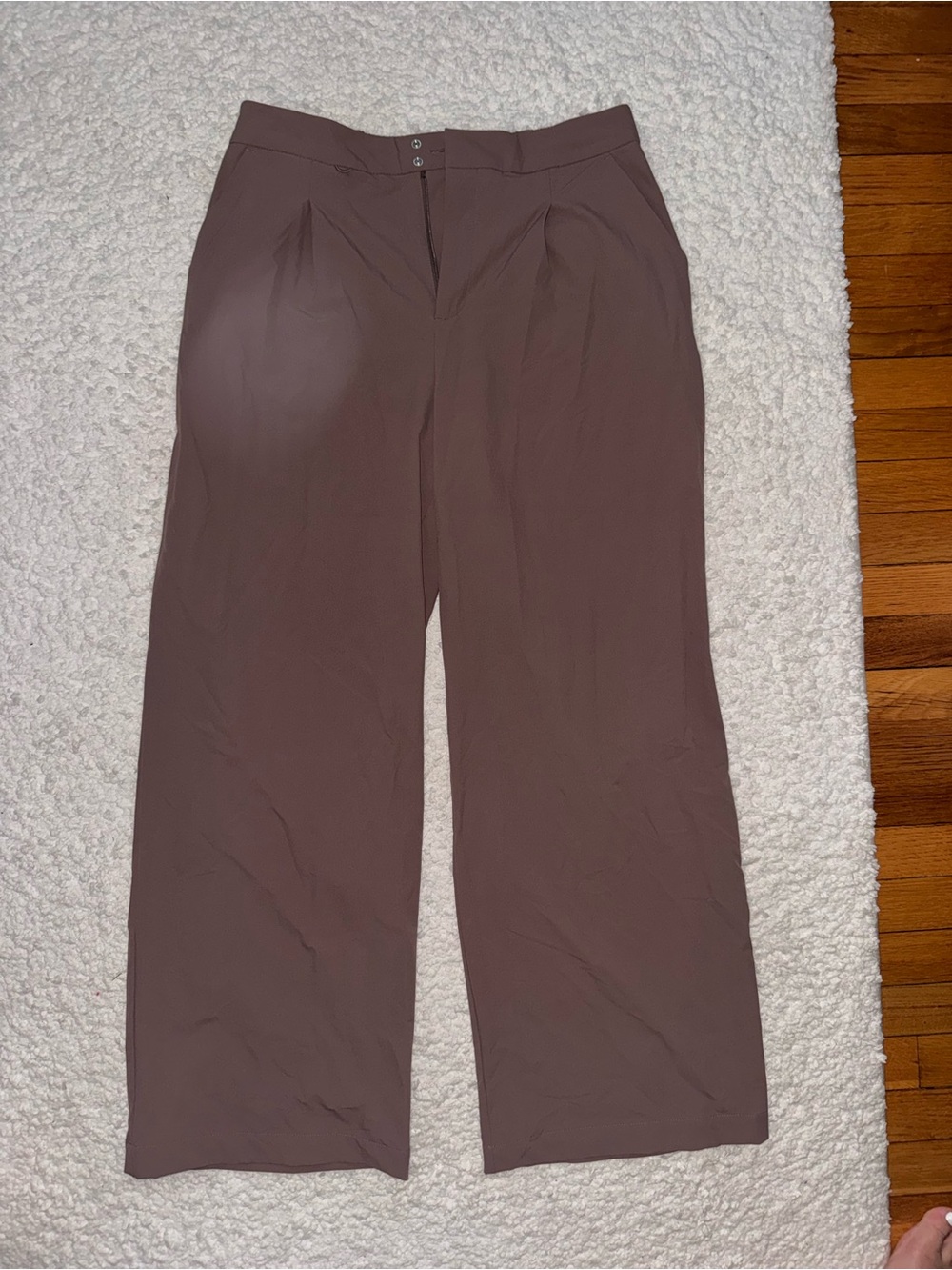 Figs Wide-Leg Trousers in Mauve Brown